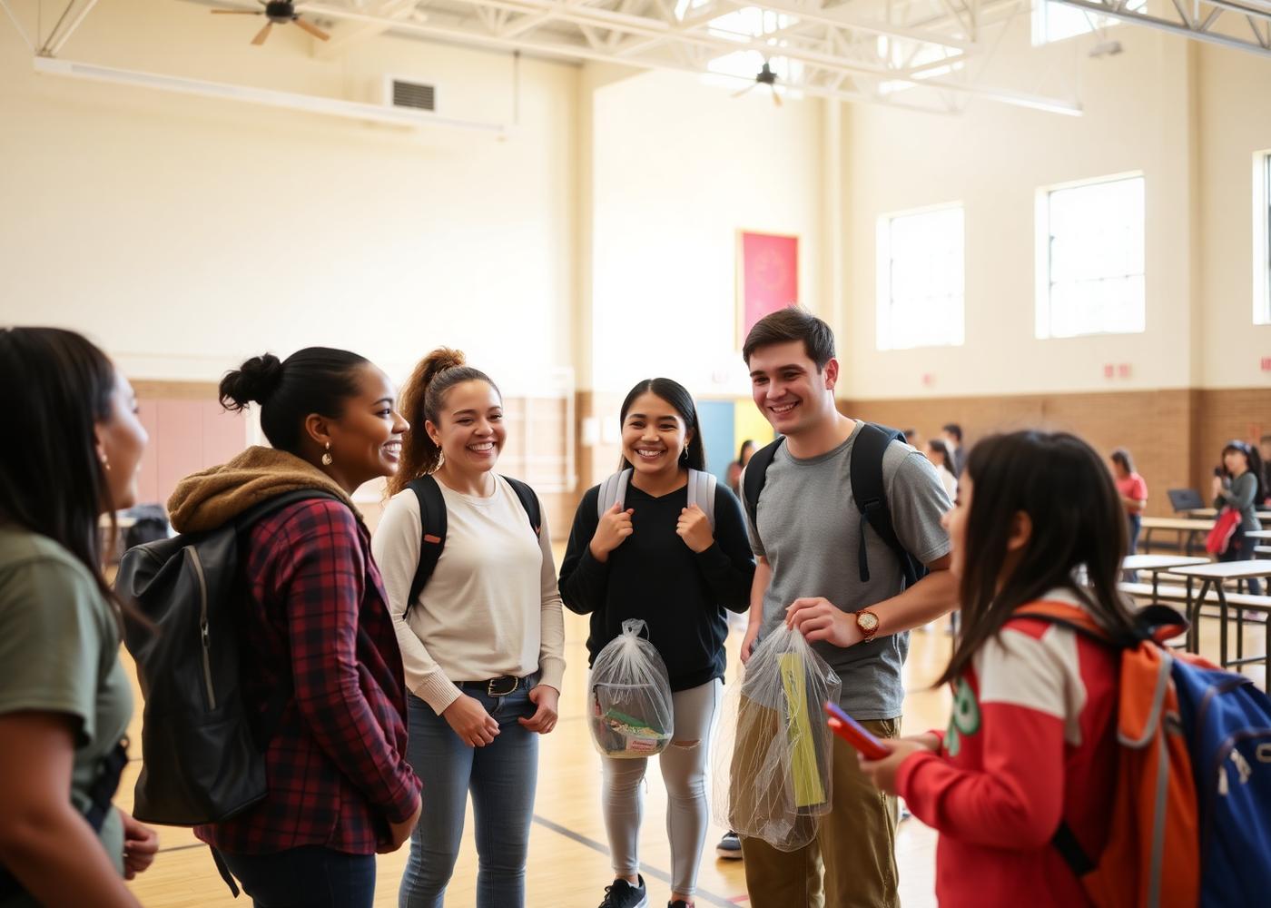 Teens and mentors together at a youth mentorship kick-off